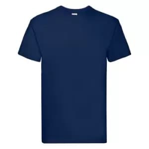 Fruit Of The Loom Mens Super Premium Short Sleeve Crew Neck T-Shirt (3XL) (Navy)