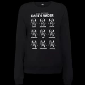 Star Wars Many Faces Of Darth Vader Womens Sweatshirt - Black