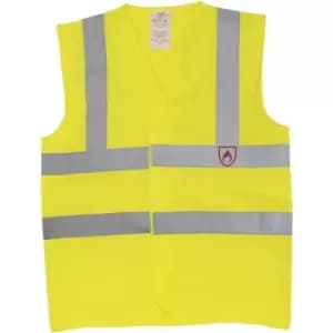 Yoko Flame-Retardant Hi-Vis Sleeveless Waistcoat (M) (Yellow) - Yellow