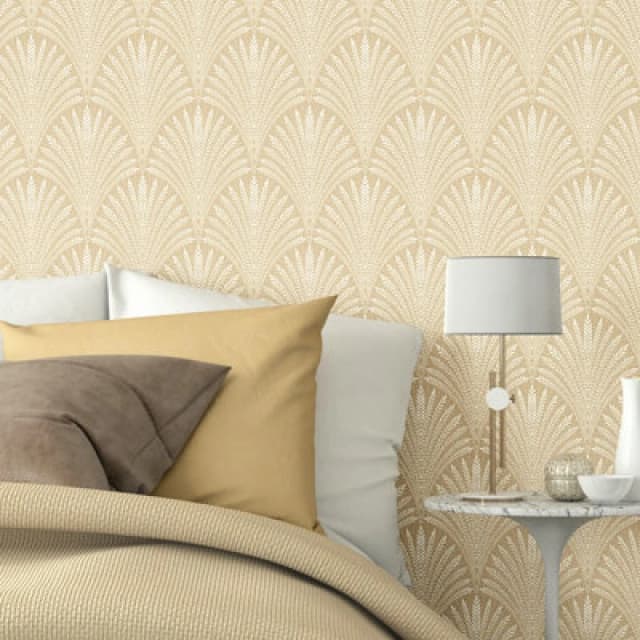 Hoopla Walls Gold Leaf Fan Gold Smooth Matt Wallpaper