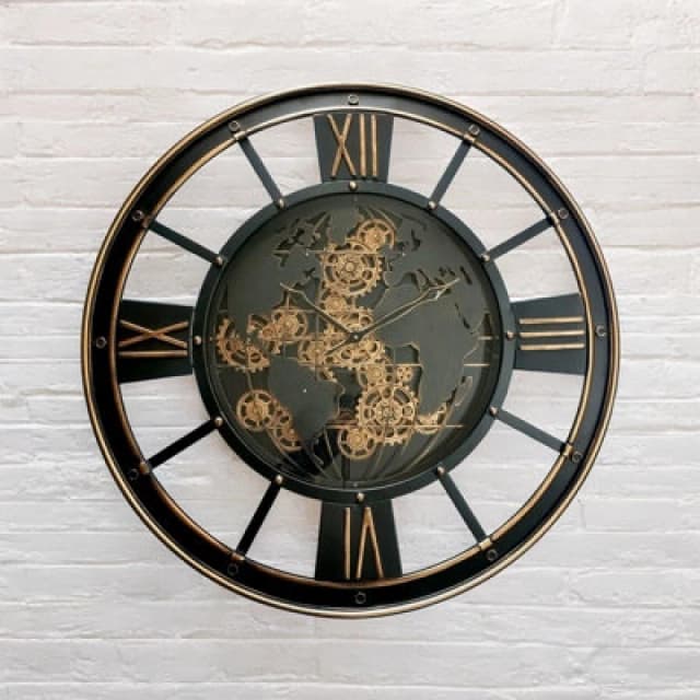 Minster Round Gear Wall Clock - L8 X W80 X H80 Cm