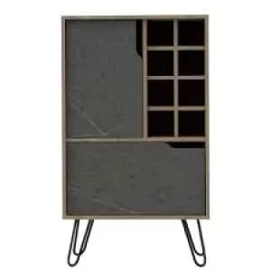 Manhattan 2 Door Drinks Bar, Bleached Pine