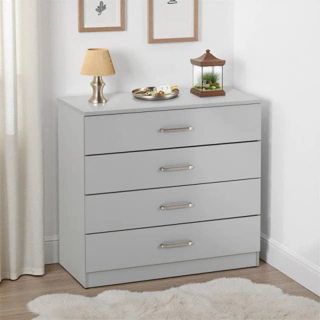 Seconique Dakota 4 Drawer Chest - Light Grey 100-102-215