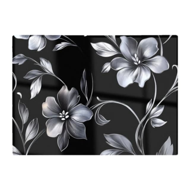 Warren Reed Designer Metallic Effect Leaves And Flowers Chopping Board