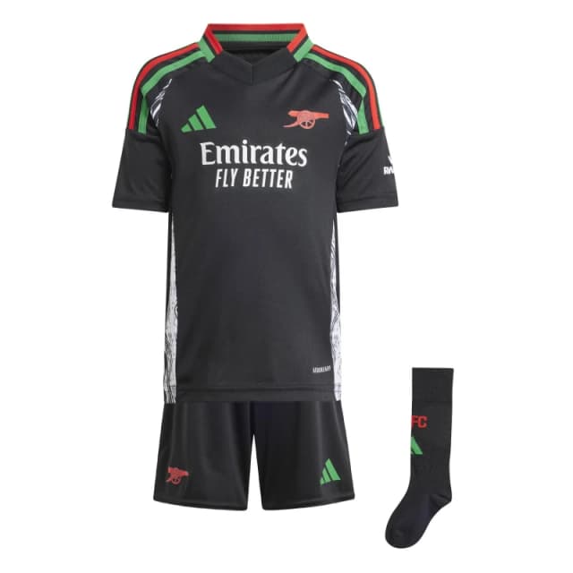adidas Arsenal Away Mini Kit 2024 2025 Infants Domestic Replica Minikits 2-3 Years Black 36825703125