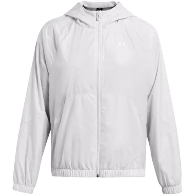 Under Armour Womens Rival Sport Water Resistant Wind Resistant Long Sleeve Hooded Oversized Fit Windbreaker Halo Grey female 8 (XS)