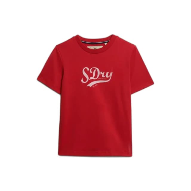 Superdry Womens T-Shirt Superdry Varsity Script Rouge Female S