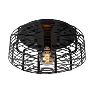 Melopee Modern Flush Ceiling Light - Ø45cm - 1xE27 - Black