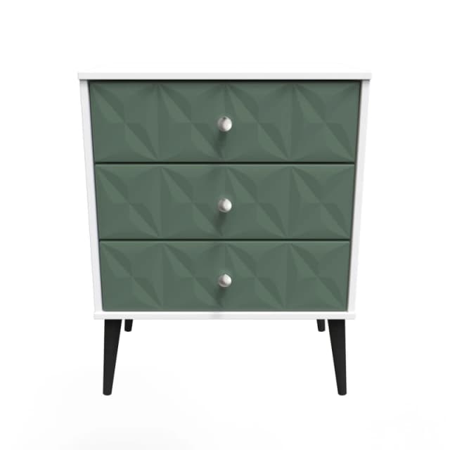 Ready Assembled 2 U Toledo 3 Drawer Chest (Ready Assembled) in Green Green Unisex