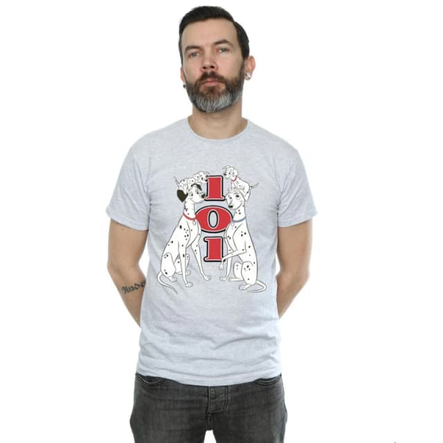 Disney Men 101 Dalmatians Family T-Shirt in Grey Size: Small Grey S Male 5059568149763