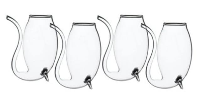 BarCraft BarCraft Set of 4 Glass Port Sippers in Clear Clear One Size Unisex 5028250541451