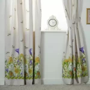 Belledorm Bluebell Meadow Lined Curtains (168 x 183cm) (Ivory) - Ivory