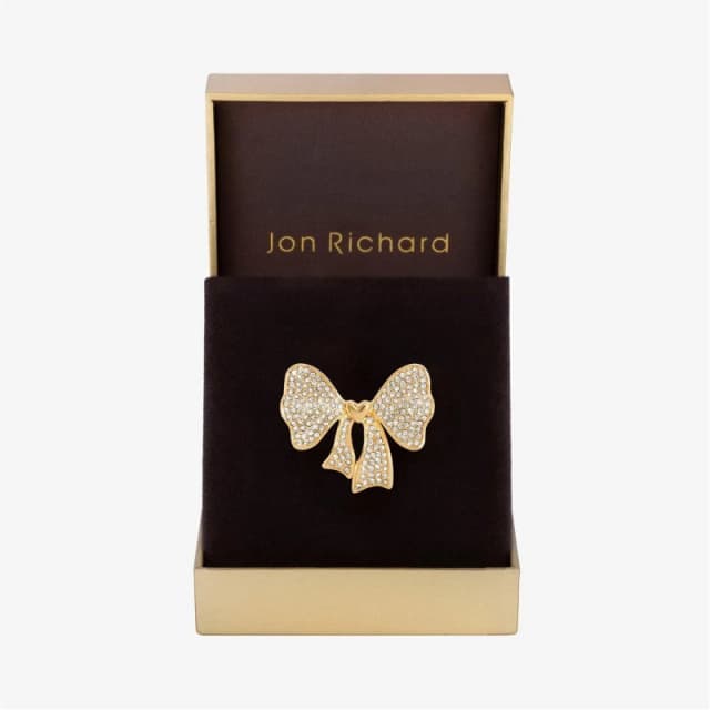 Jon Richard Gold Plated Bow Brooch - Gift Boxed Gold One Size