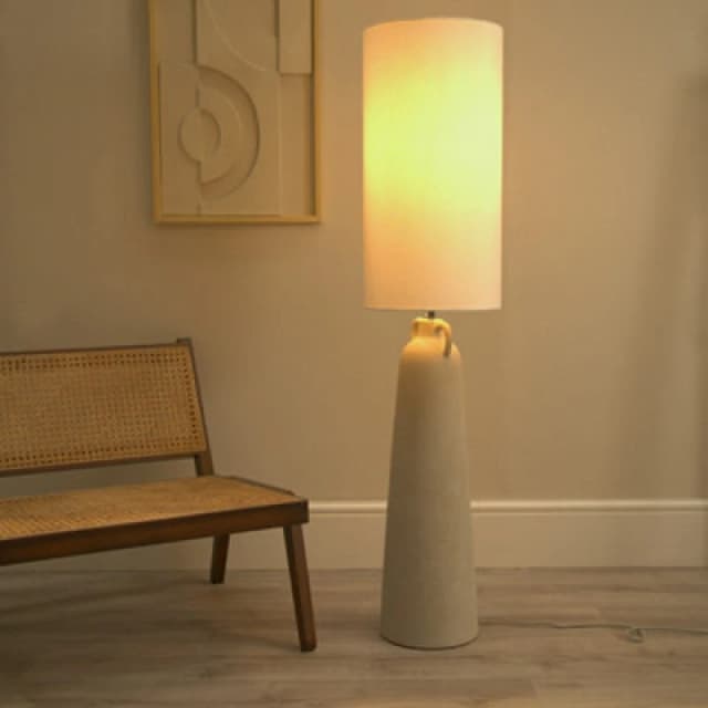 Natural Ceramic Midi Floor Lamp