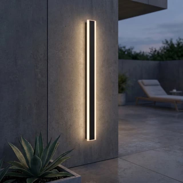 ENER-J 24W Outdoor Acrylic Wall Lights, CCT Switchable & Dimmable with Remote, 100cms IP65 in White White Unisex