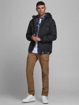 Jack & Jones Hooded Zip Through Jacket - Black