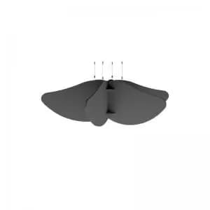 Piano Scales acoustic suspended ceiling raft in dark grey 1200 x