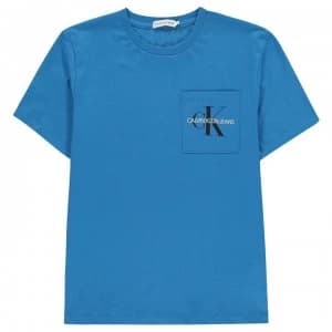 Calvin Klein Calvin Monogram Pocket T-Shirt - Coastal Blue