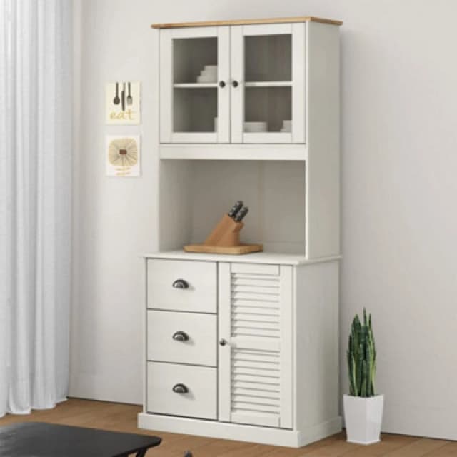 VIDAXL Dresser Top vigo White 78x30x100cm Solid Wood Pine Vidaxl 8720845846206