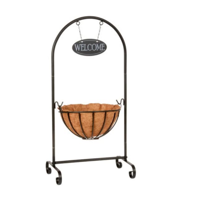 Smart Garden Black Metal Classic Welcome Planter (H)78Cm (W)38Cm