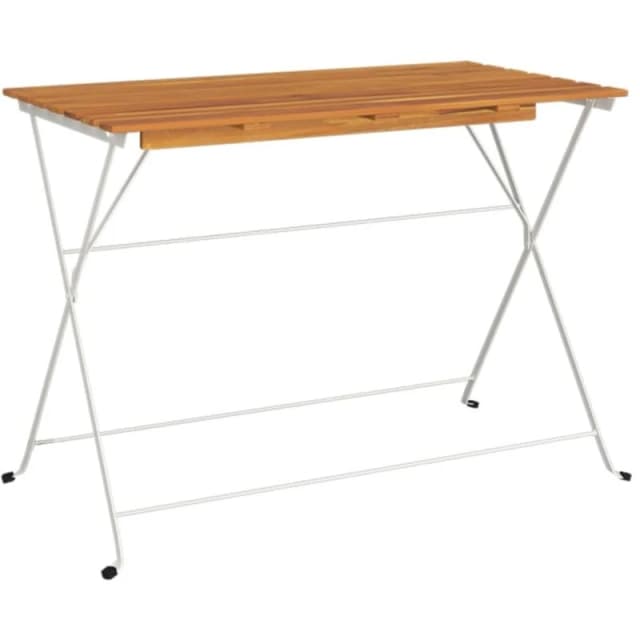 VIDAXL Folding Bistro Table 100x54x71cm Solid Wood Acacia and Steel Vidaxl 8720845689872