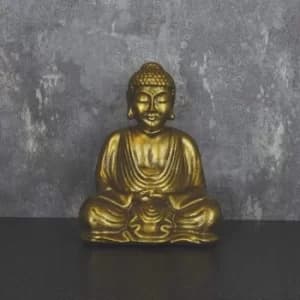 Sitting Buddha Ornament Antique Gold 20cm