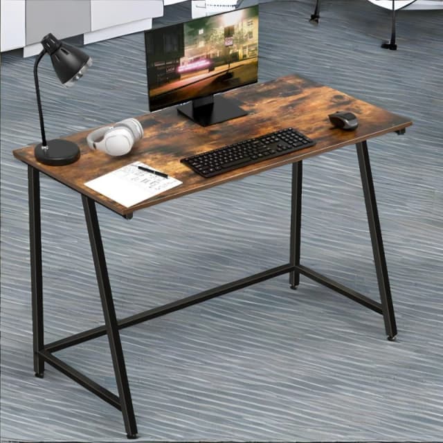 Rafaelo Mobilia Industrial Rustic Computer Desk 100CM Wide in Brown Brown Unisex