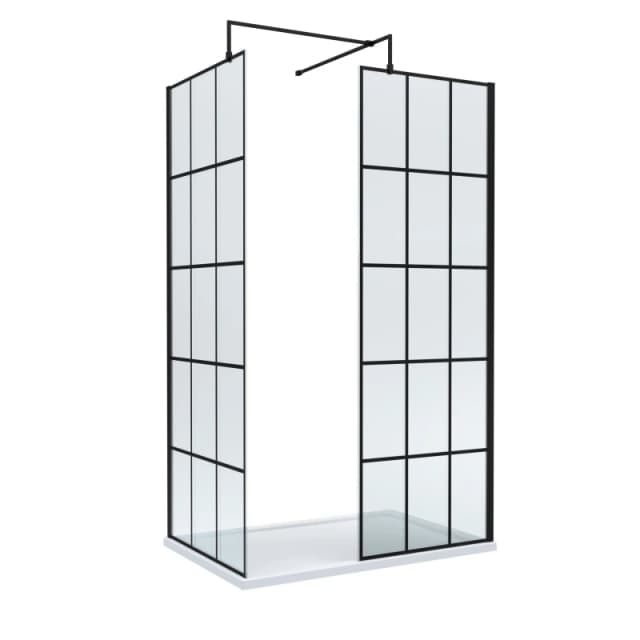 Balterley 8mm Glass Wetroom Screens Frame Design and Tray 1200 x 800mm White