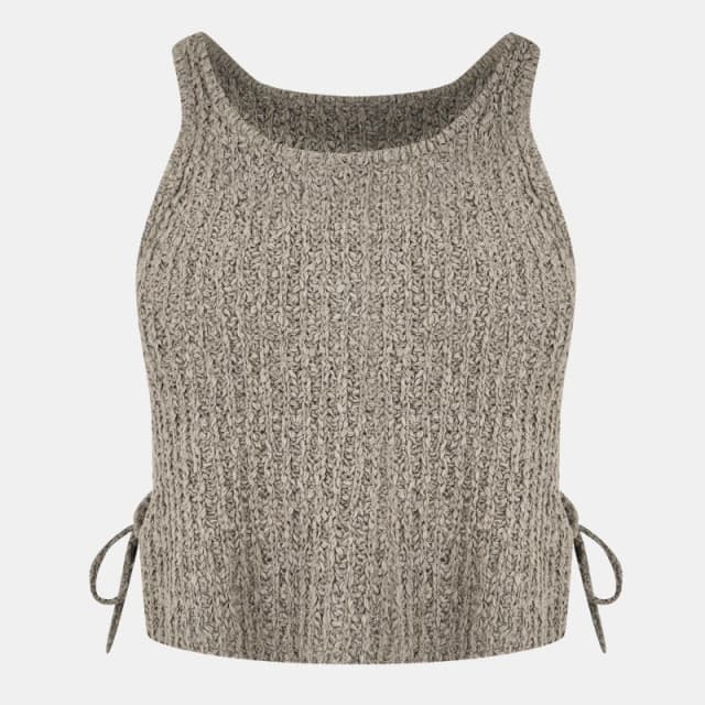 Jack Wills Womens Knitted Sweater Vest Taupe female 6 (2XS)