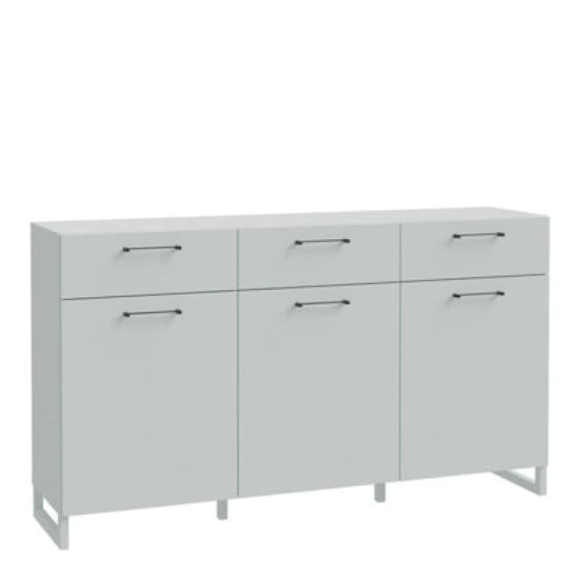 Furniture To Go Sali 3 Door 3 Drawer Chest In Light Grey