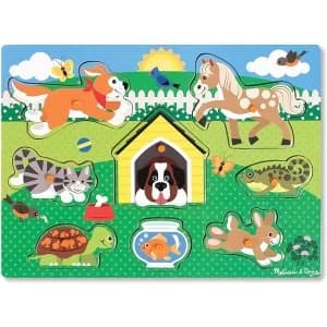 Melissa & Doug Pets Wooden Peg Puzzle
