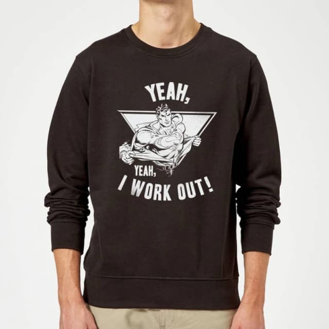 DC Comics Superman I Work Out Sweatshirt - Black - L