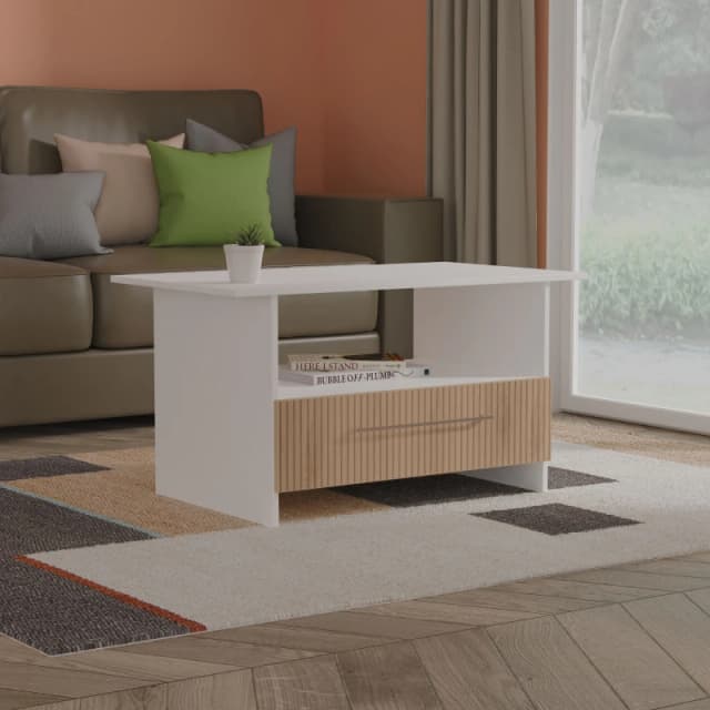 Ready Assembled 2 U Gloucester Bottom Drawer Coffee Table (Ready Assembled) in White White Unisex