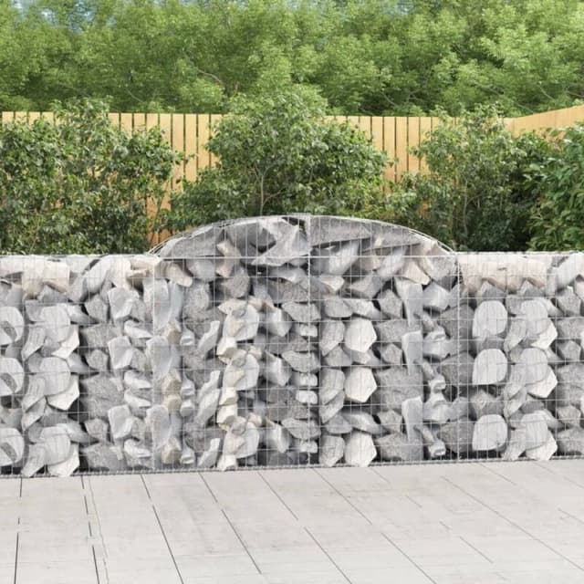 VIDAXL Arched Gabion Baskets 3 pcs 300x50x100/120cm Galvanised Iron Vidaxl 8720845572853