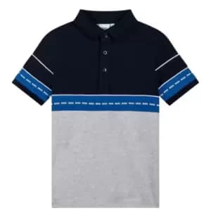 Boss Colour Block Polo Shirt - Blue