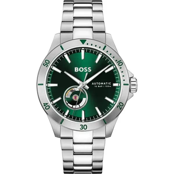 BOSS 1514200 Mens Troper Automatic Green Dial / Stainless Watch