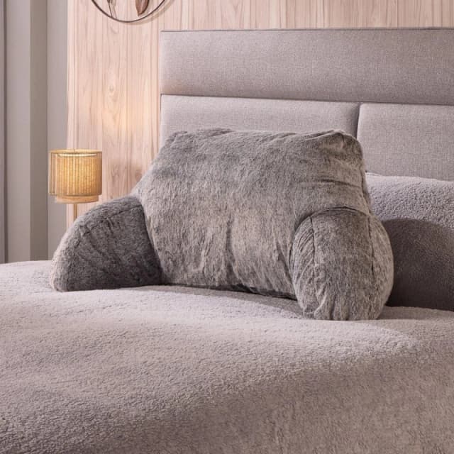 Downland Luxury Faux Fur Cuddle Cushion Grey unisex One Size