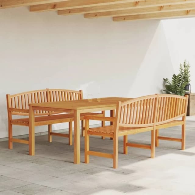 vidaXL 3 Piece Garden Dining Set Solid Wood Teak, Brown 3157946