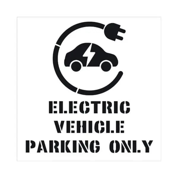 Spectrum Industrial Spectrum Electric Vehicle Parking Only with Floor Symbol Stencil 1000x1000mm 9701-1000 9701-1000