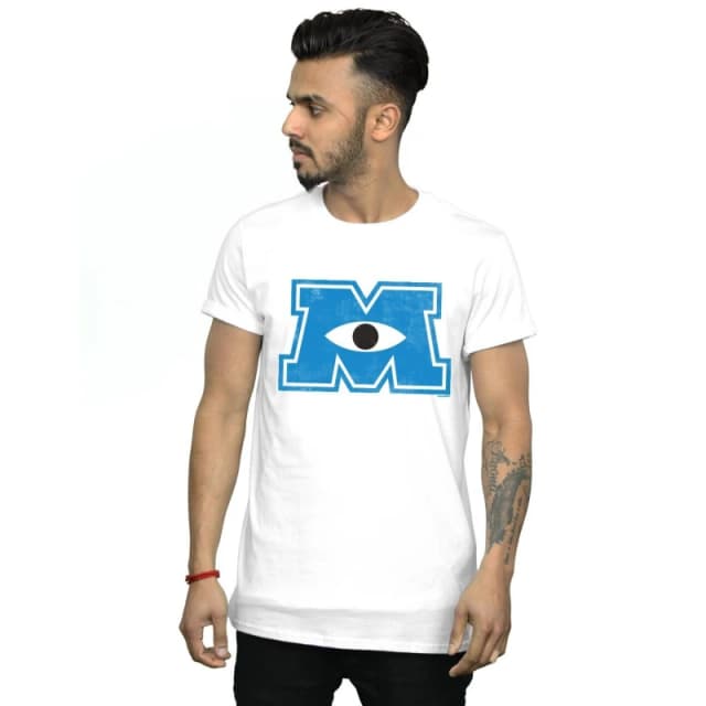 Disney Men Monsters University Monster M T-Shirt in White Size: Small White S Male 5059568057051