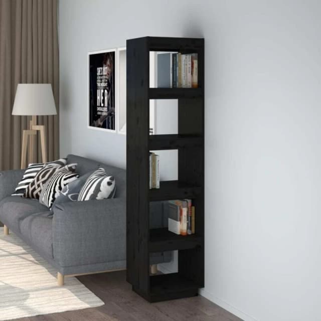 VIDAXL Vidaxl - Book Cabinet/Room Divider Black 40x35x167cm Solid Wood Pine 8720286815892
