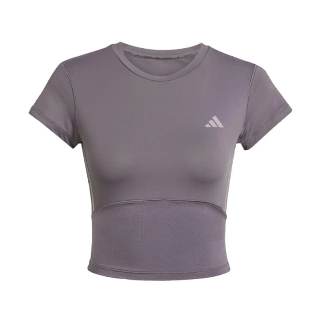 adidas Womens Short-Sleeve Performance Gym Top Grey Strata female M (12-14)