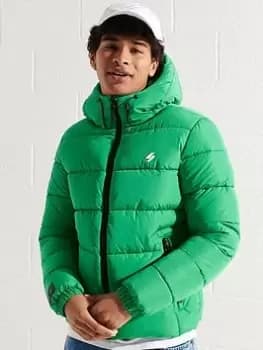 Superdry Hooded Sports Padded Jacket - Green Size M Men