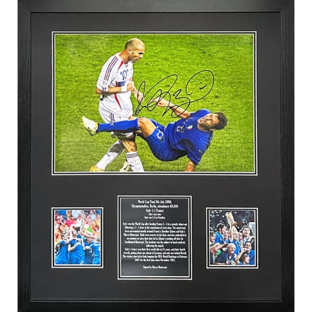 AllStarSignings Ltd Marco Materazzi signed & framed Italy photograph Blue unisex One Size