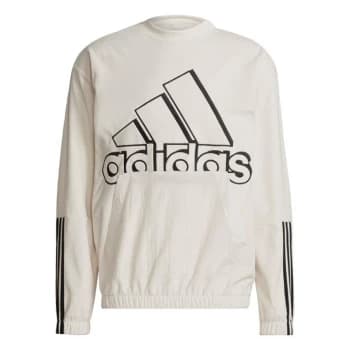adidas Essentials Polar Fleece Giant Logo Sweatshirt (Gen - Wonder White / Black
