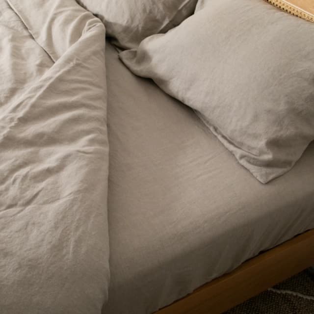 Native Natural Natural King 100% Linen Fitted Sheet (160x200cm) Size: King Fitted Natural Unisex King Fitted