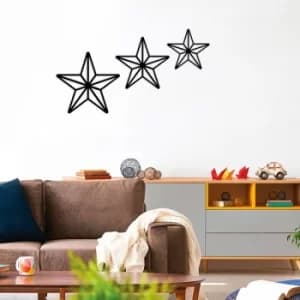 Stars Black Decorative Metal Wall Accessory