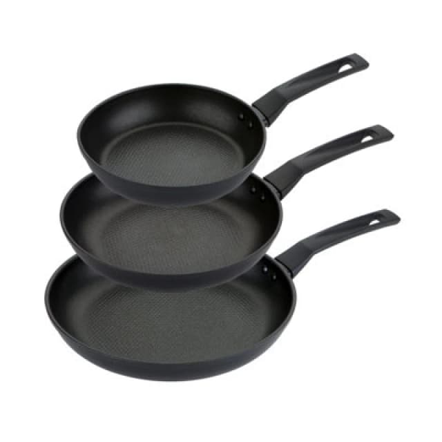 Prestige 9 X Tougher Frying Pan Dishwasher Safe Non Stick Cookware - Pack of 3 Black