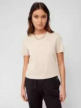 Champion Small Logo Tee - Brown, Size L, Women