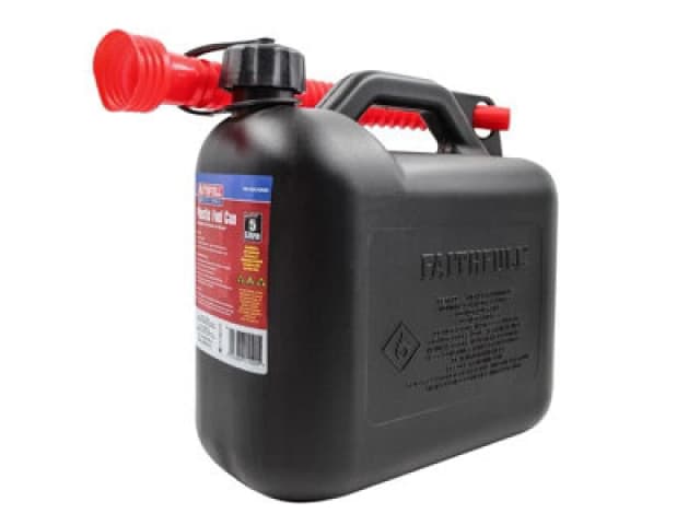 Faithfull Plastic Fuel Can 5 Litre Black